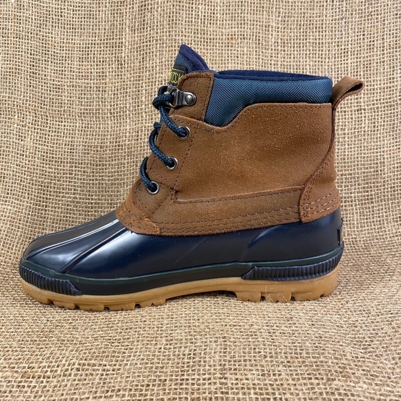 Women’s duck boots rain boots blue leather thermollte insulation size 7 M - Picture 3 of 9